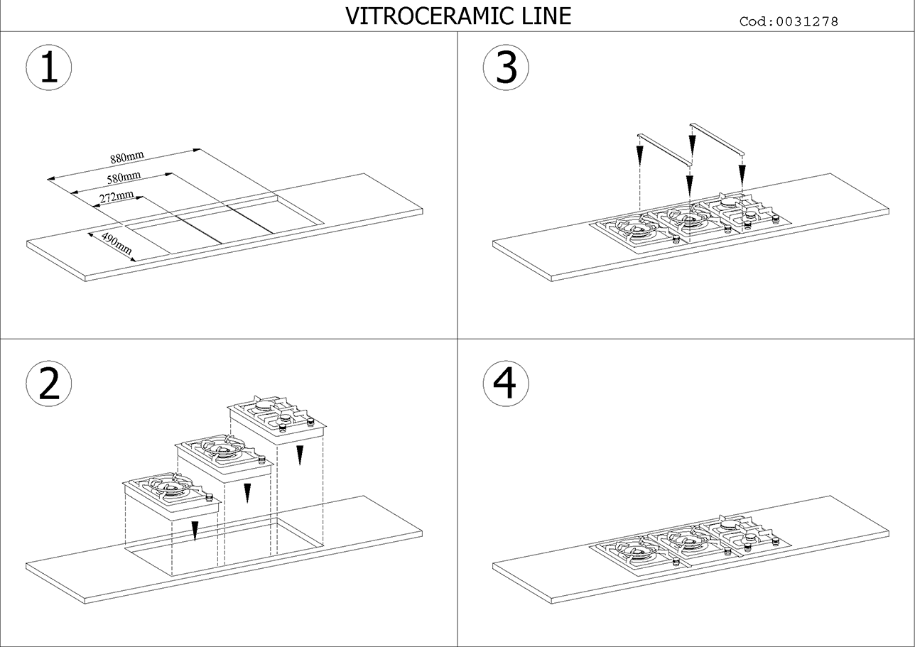ΕΣΤΙΑ MONDIN VDJ603VNEC (VD302VNEC+σύνδεσμος+VD301VEEL) | ΕΣΤΙΑ ΑΕΡΙΟΥ | 3 ΚΑΥΣΤΗΡΕΣ 9,75kW 3