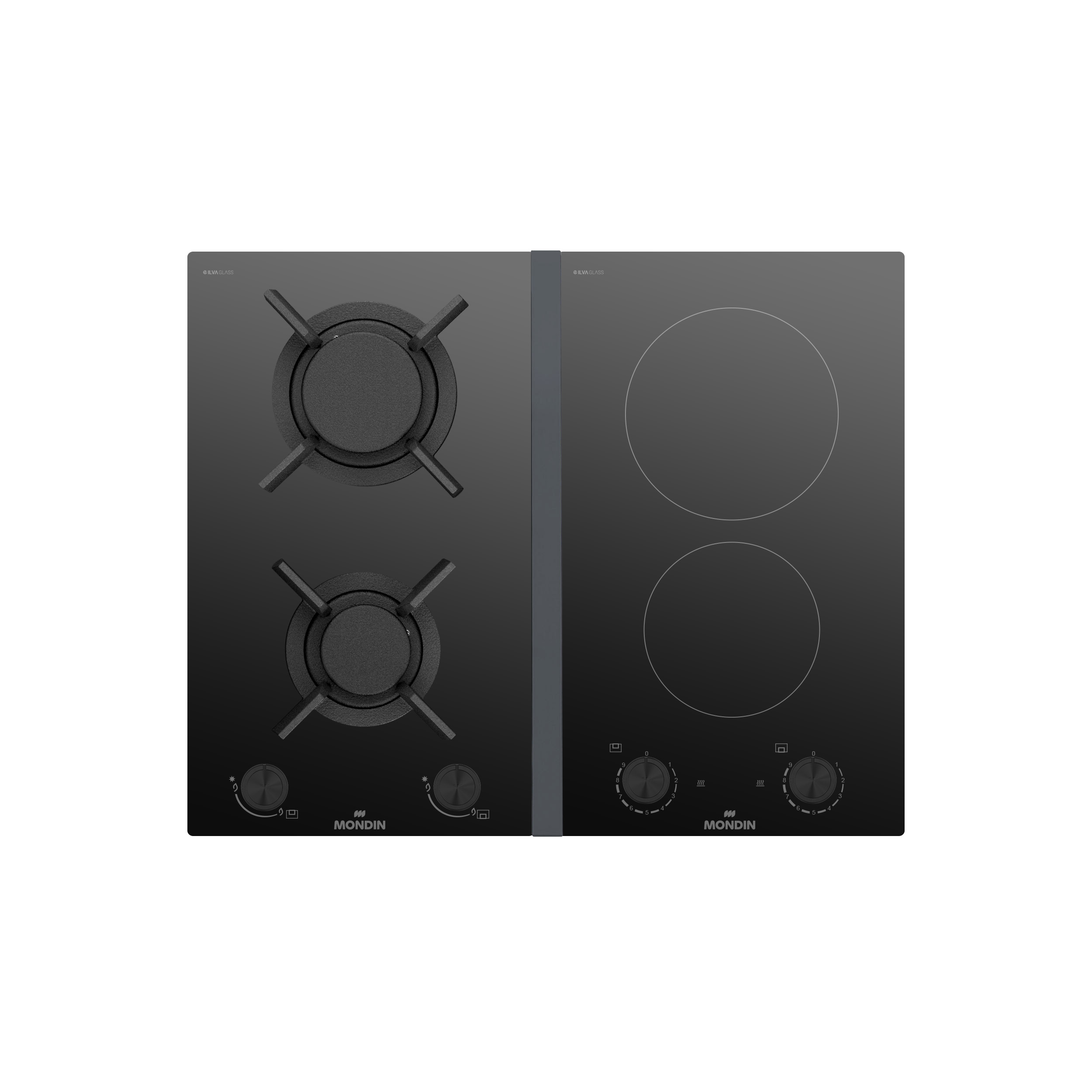 ΕΣΤΙΑ MONDIN VDJ602BNEV (VD302VNEC+σύνδεσμος+VM29CHH) | ΕΣΤΙΑ ΜΙΚΤΗΣ ΤΡΟΦΟΔΟΣΙΑΣ | 2 ΕΣΤΙΕΣ ΚΕΡΑΜΙΚΕΣ + 2 ΑΕΡΙΟΥ 4,75kW 2